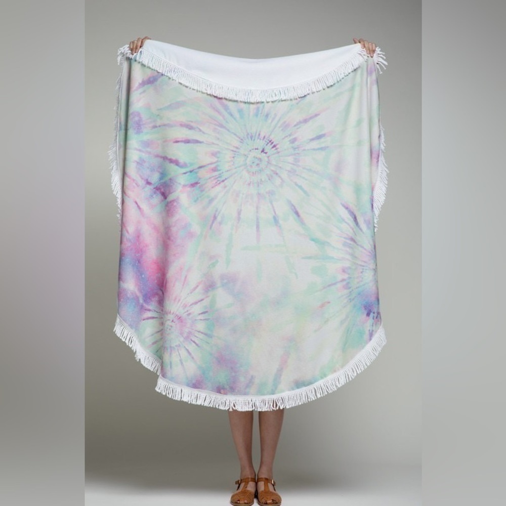 Ruggine Tye-Dye Round Beach Fringe Soft Towel